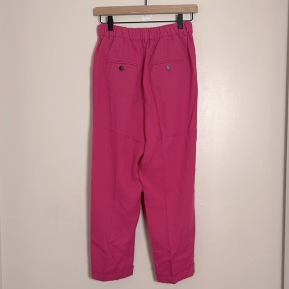 Zara Barbie Pink Lyocell Cropped Cuffed‎ Dressy Pants Size XS Coastal Grandma - Picture 7 of 13
